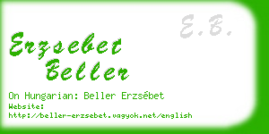 erzsebet beller business card